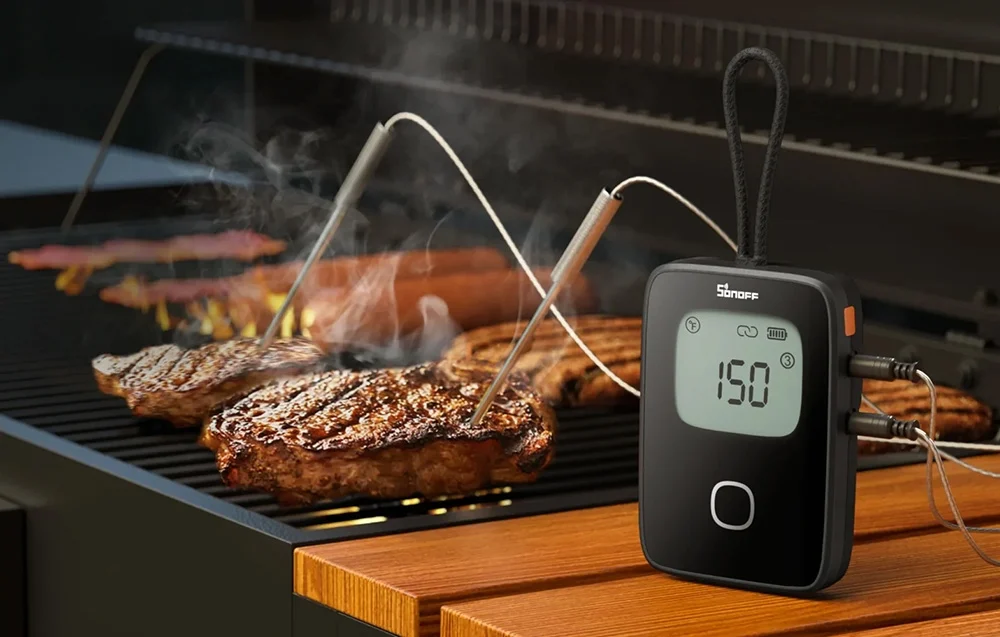 ermometr do mięsa BBQ Sonoff BMT01 2025 z funkcją WiFi i aplikacją mobilną do kontroli temperatury grillowania