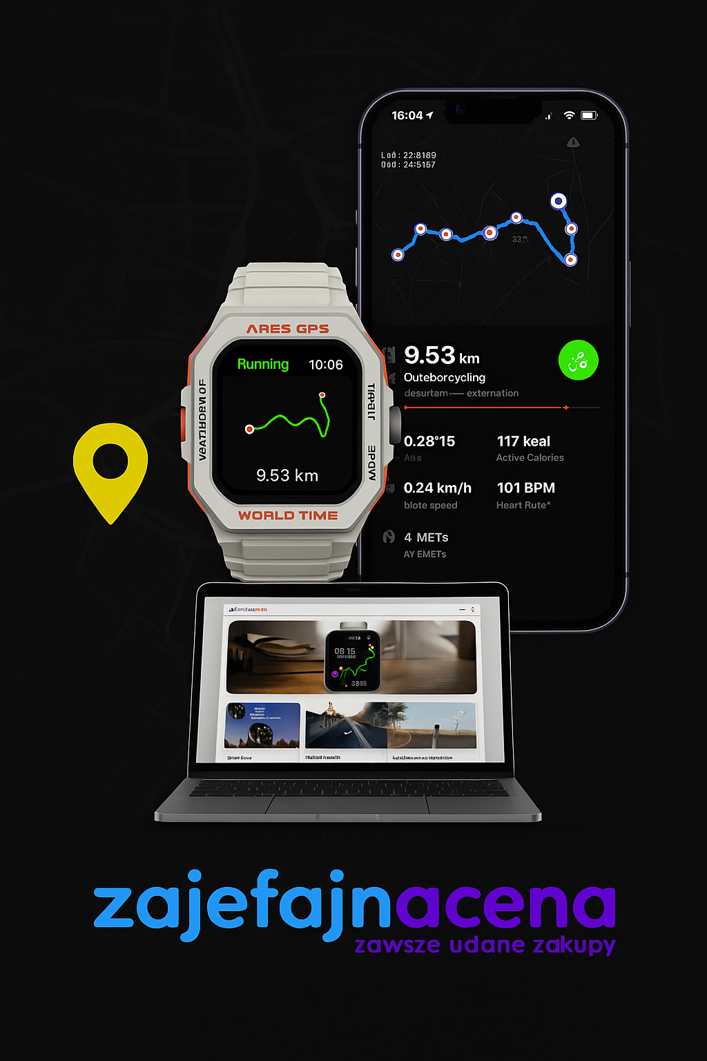 Smartwatch Zeblaze Ares GPS zegarek sportowy z GPS i monitoringiem zdrowia