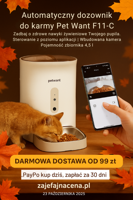 Automatyczny dozownik karmy PetWant F11-C – widok produktu Automatyczny dozownik karmy PetWant F11-C – widok produktu